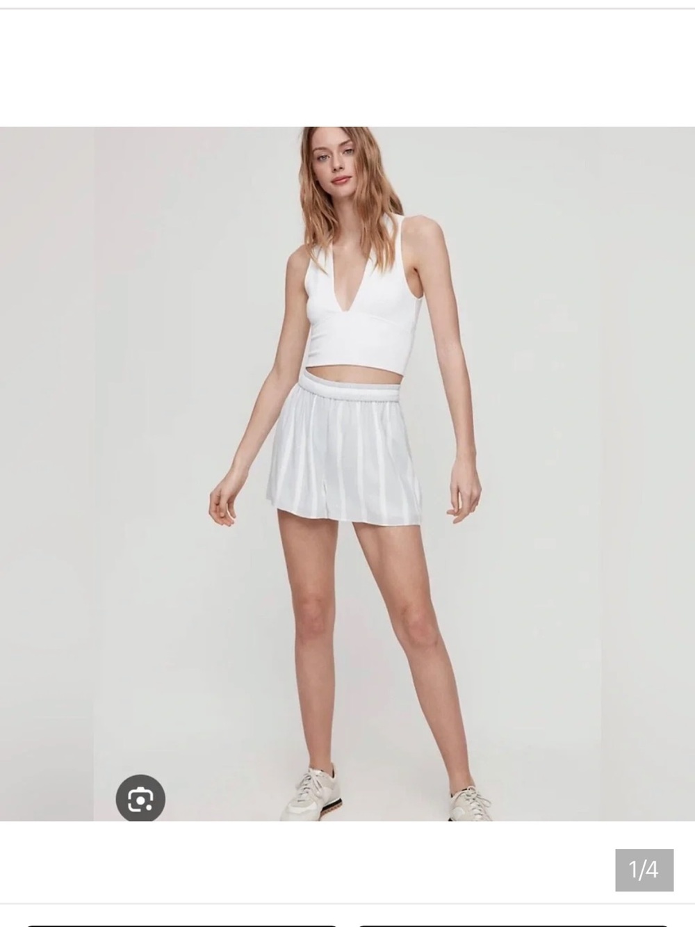 Wilfred Free Valeria Deep V Cropped Tank - White